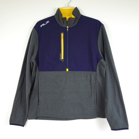 RLX Ralph Lauren 1/4 Zip Pullover Men's Size M Blue Gray Fleece - Picture 1 of 8